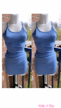 Load image into Gallery viewer, Pretty Baby Blue Crisscross tie back Essential Dress